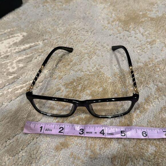Gucci Core Optical Frame black  plastic frames with gold accents EUC 8059 52 - Picture 9 of 14